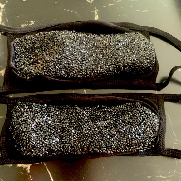 Sparkly Black Masks (2) 10 each, new - Picture 1 of 2